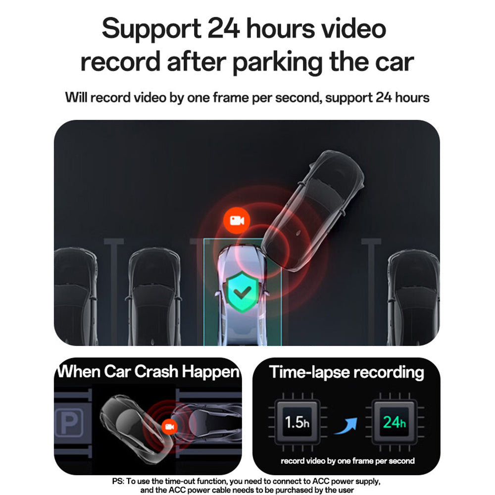 Bil kamera Yesido KM22, 1080P, Wi-Fi, Sort