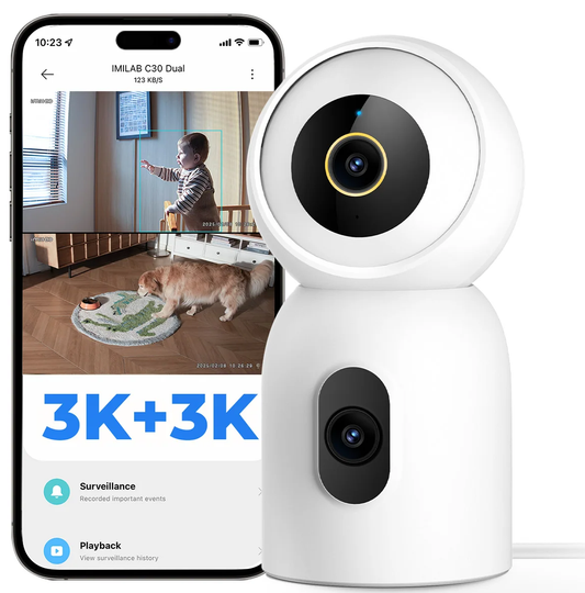 iMILAB C30 Dual overvågningskamera, Wi-Fi, 3K, indendørs CMSXJ111A