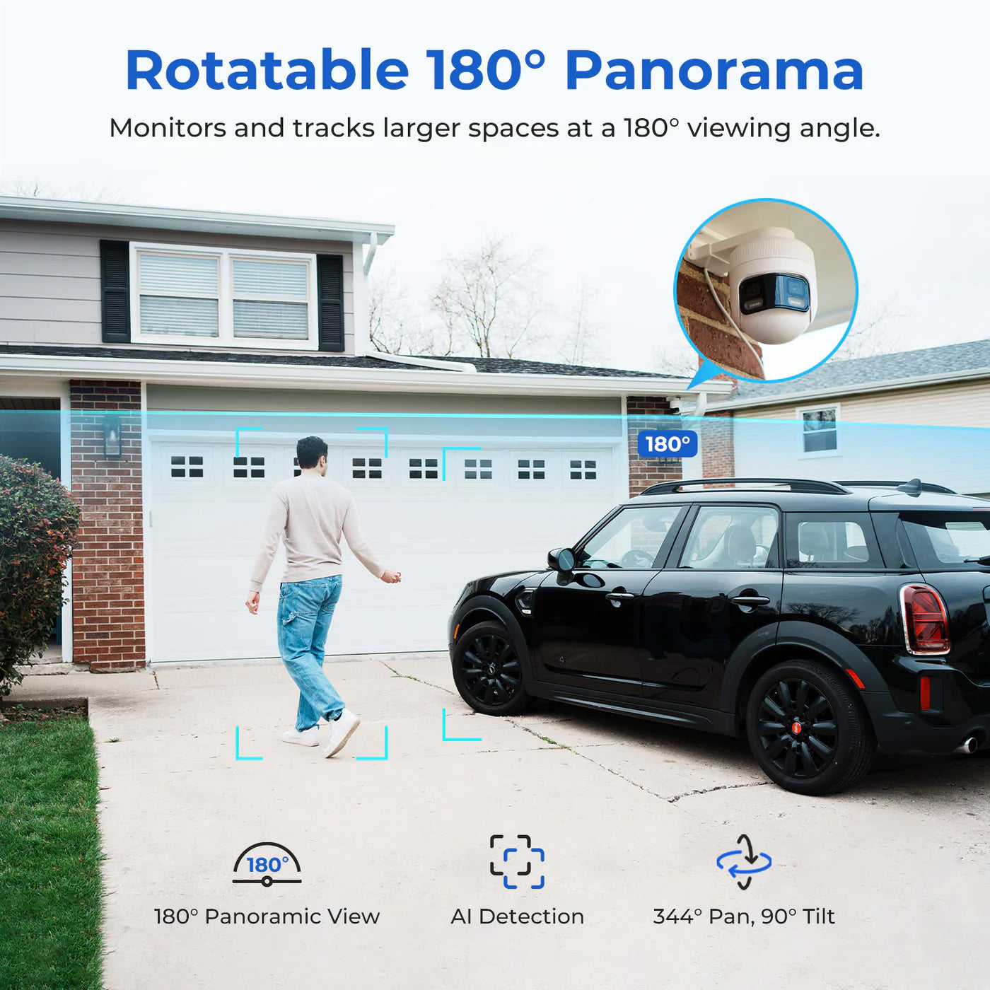 Overvågningskamera iMILAB EC6 Panorama, Wi-Fi, 3.5K, IP66, Udendørs CMSXJ115A
