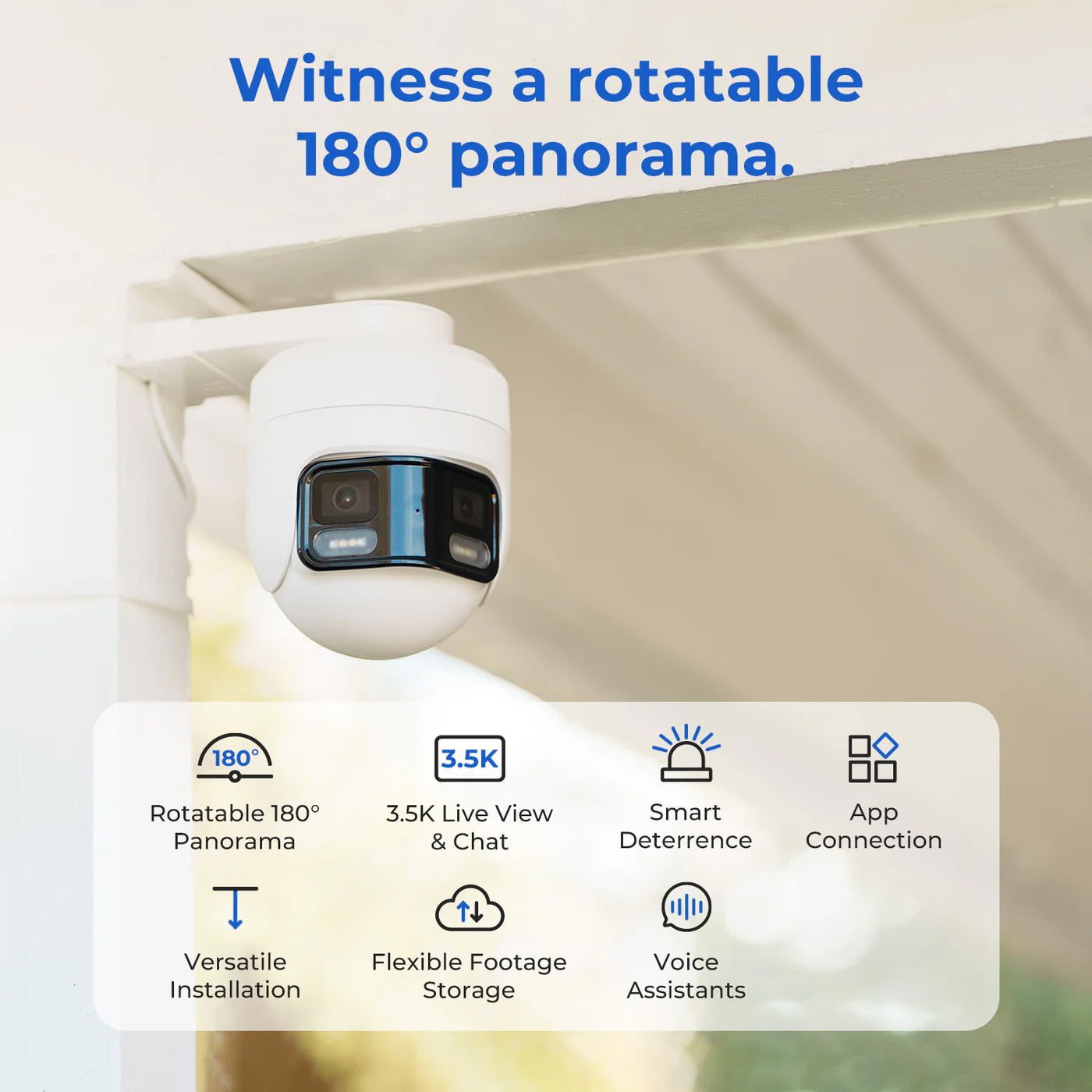 Overvågningskamera iMILAB EC6 Panorama, Wi-Fi, 3.5K, IP66, Udendørs CMSXJ115A