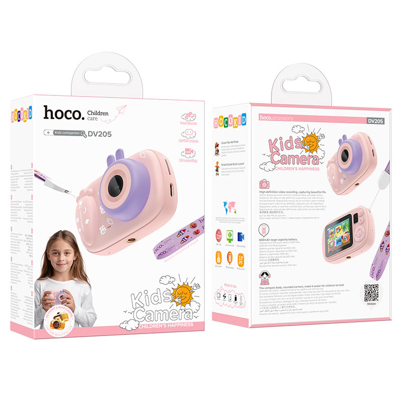 Digitalt kamera HOCO DV205 Kids, 720P, 1MP, Pink