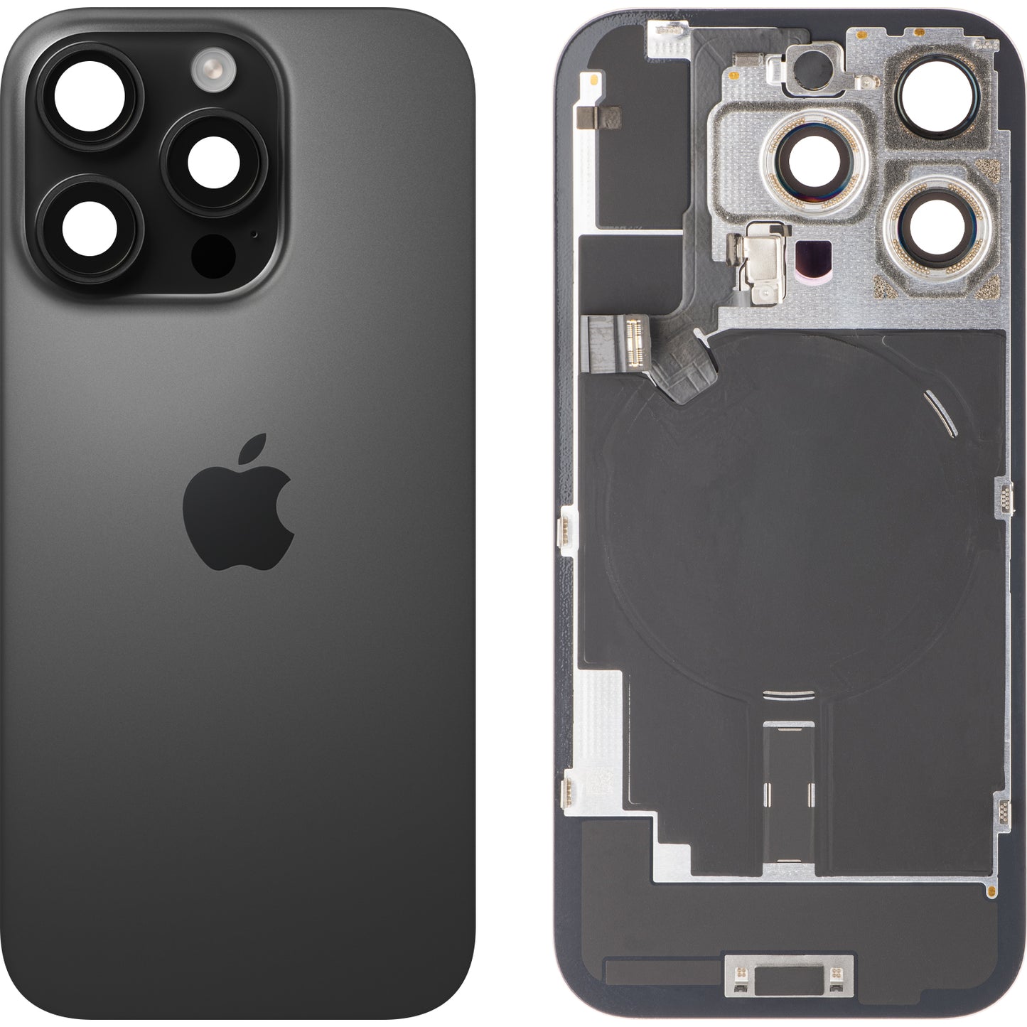 Batteridæksel Apple iPhone 16 Pro, Sort (Black Titanium), Swap