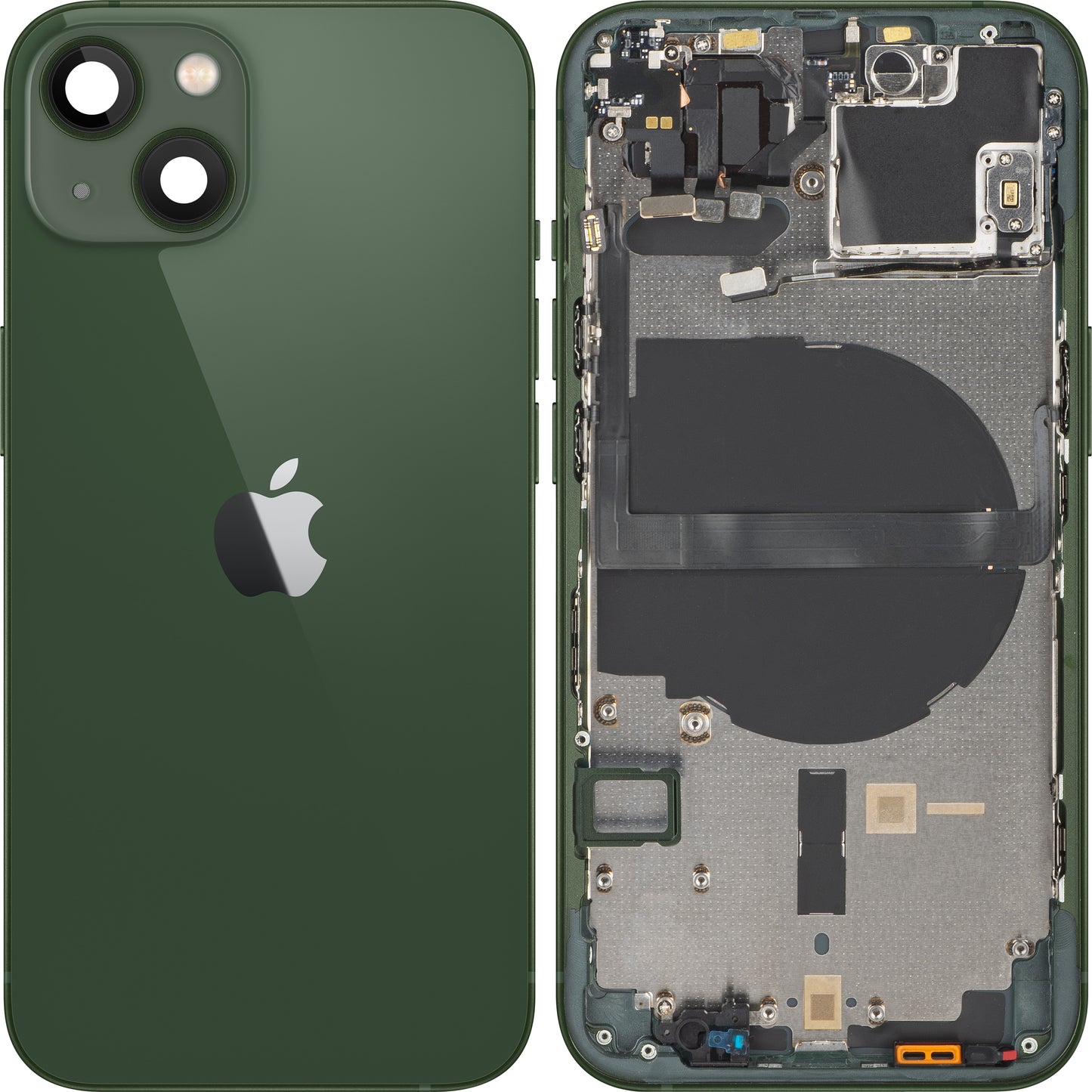 Batteridæksel til Apple iPhone 13, Med Midterkabinet, Grøn, Swap