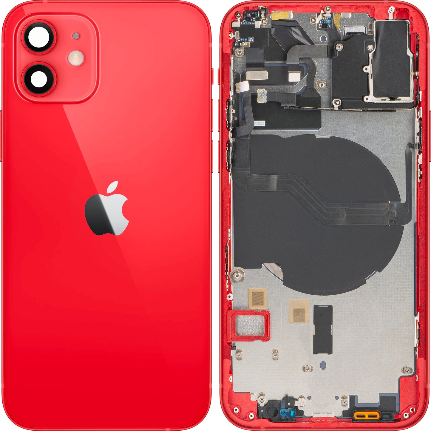 Batteridæksel Apple iPhone 12, Med Midterkabinet, Rød, Swap