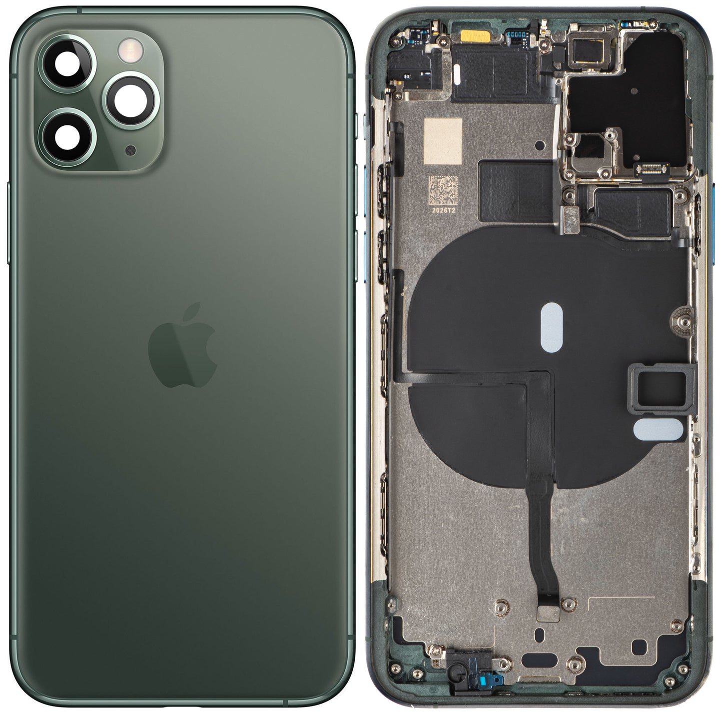 Batteridæksel Apple iPhone 11 Pro, Med Midterkabinet, Grøn (Midnight Green), Swap
