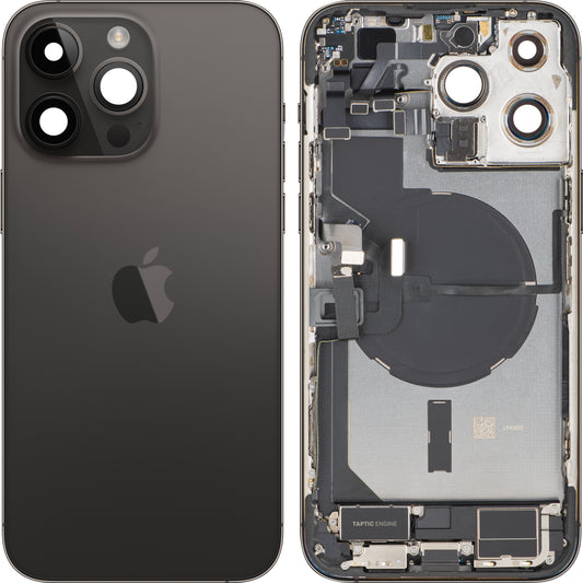 Apple iPhone 14 Pro Max Battery Cover, With Middle Frame, Full Parts, Black (Space Black), Swap