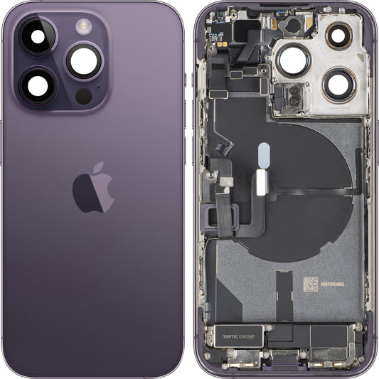 Apple iPhone 14 Pro Battery Cover, With Middle Frame, Full Parts, Deep Purple (Mov), Swap