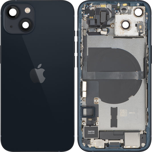 Apple iPhone 13 Batteridæksel, med midterhus, komplette dele, sort (Midnight), Swap