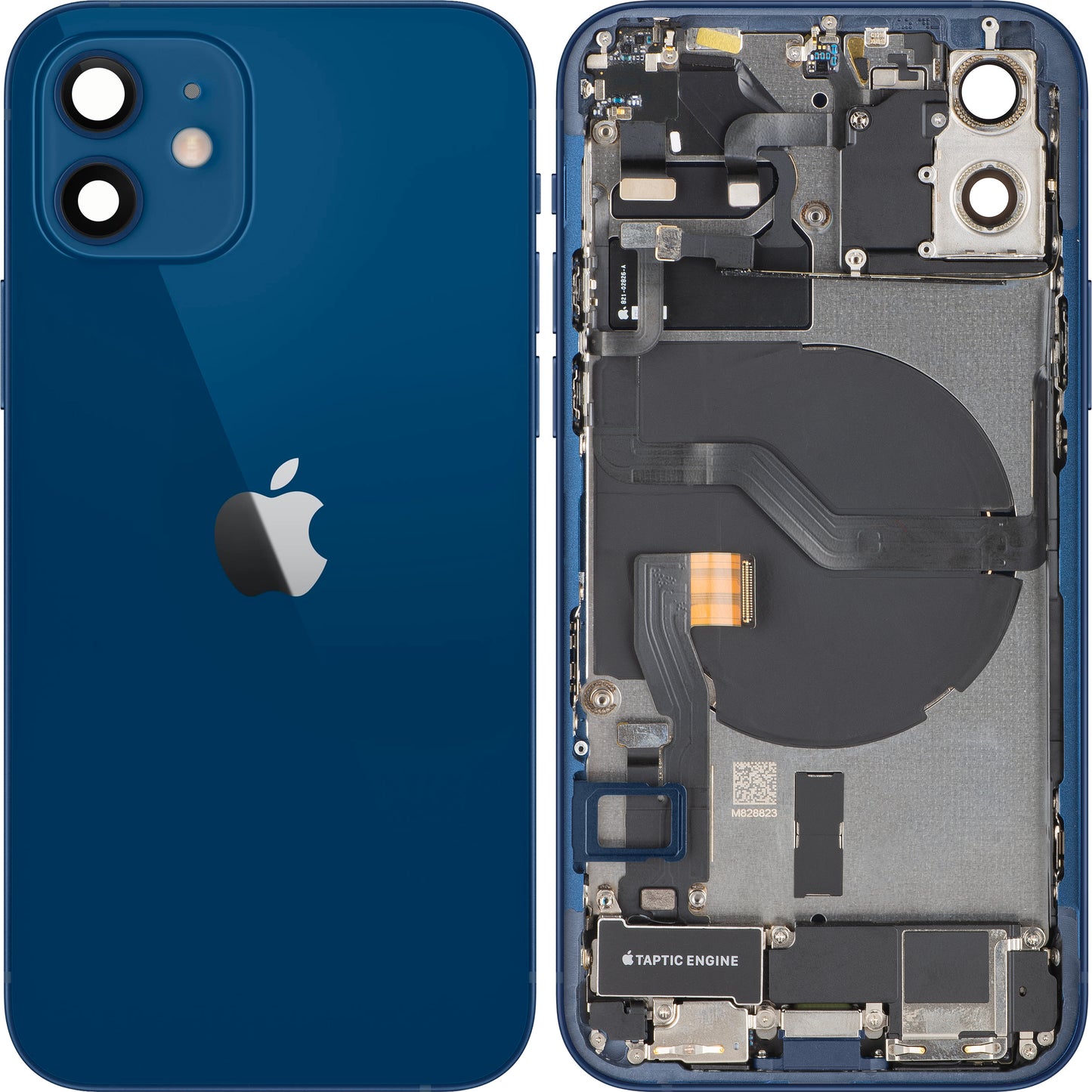 Batteridæksel Apple iPhone 12, Med Midterkabinet, Fulde Dele, Blå, Swap