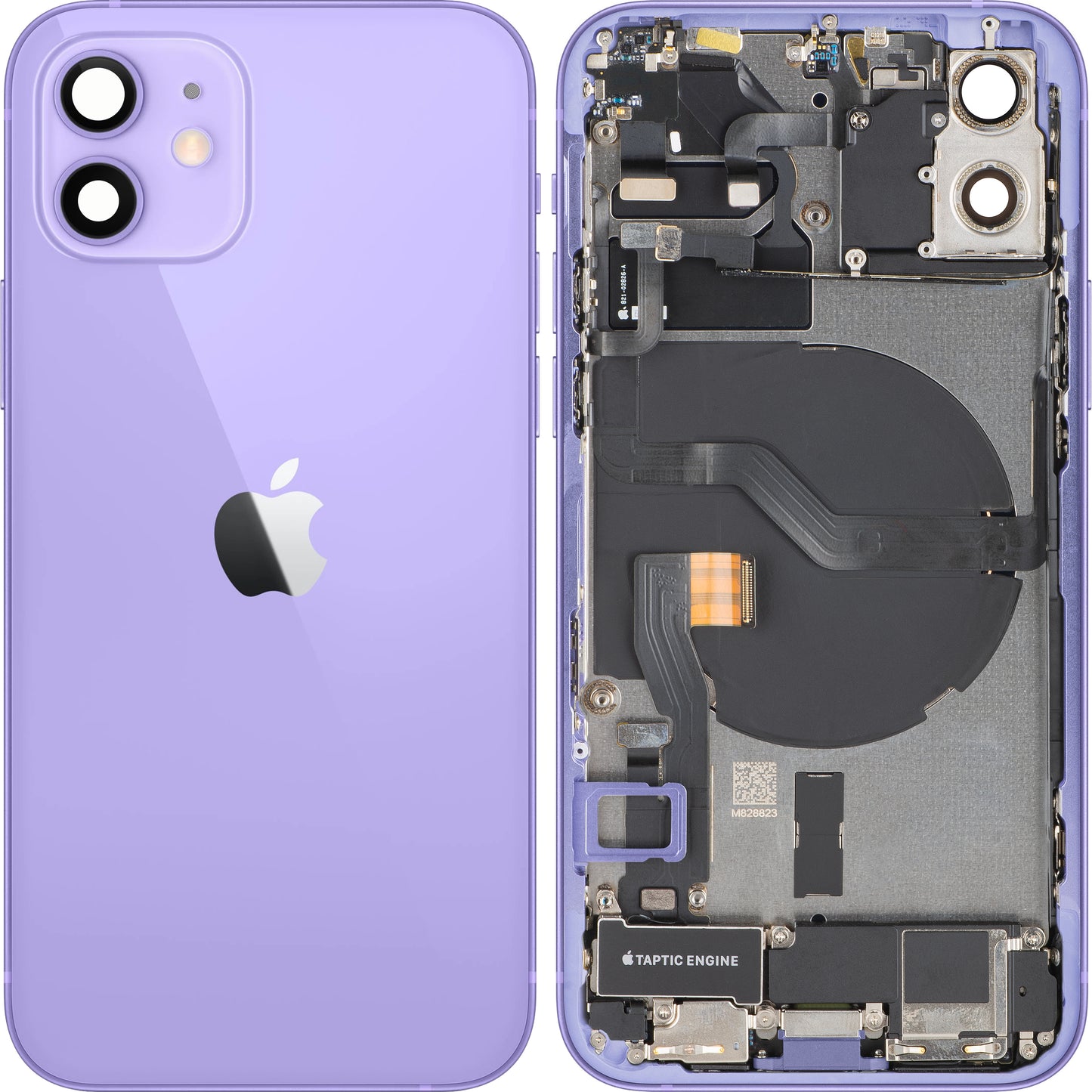 Batteridæksel Apple iPhone 12, Med Midterkabinet, Fulde Dele, Lilla, Swap