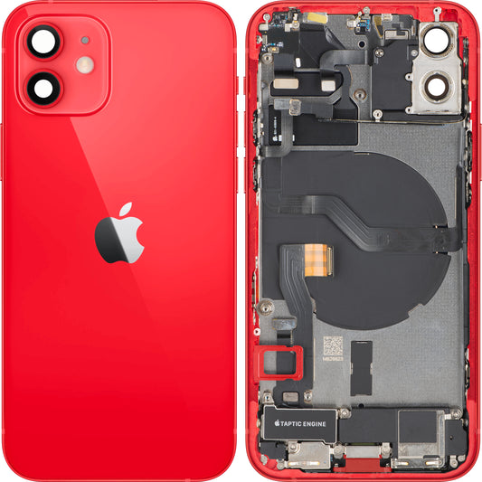 Batteridæksel Apple iPhone 12, Med Midterkabinet, Fulde Dele, Rød, Swap