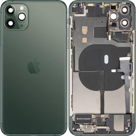 Apple iPhone 11 Pro Max Battery Cover, With Middle Frame, Full Parts, Green (Midnight Green), Swap