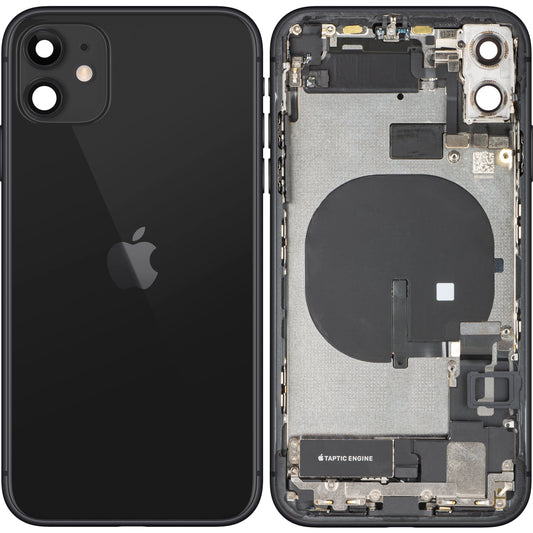 Batteridæksel Apple iPhone 11, Med Midterkabinet, Komplet Dele, Sort, Swap