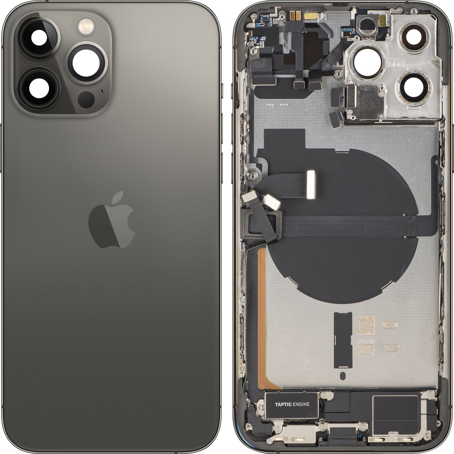 Apple iPhone 13 Pro Max Batteridæksel, Med Midterhus, Fulddele, Sort (Graphite), Swap