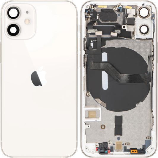 Batteridæksel Apple iPhone 12 mini, Med Midterkabinet, Hvid, Swap