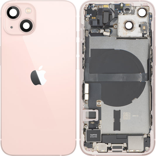 Batteridæksel Apple iPhone 13, med midterhus, komplette dele, pink, premium swap
