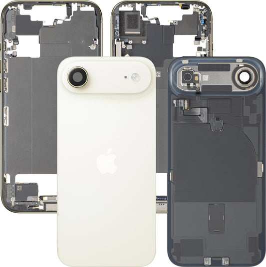 Apple iPhone 17 Air Batteridæksel, Med Midterkasse, Fulddele, Guld (Light Gold), Premium Swap