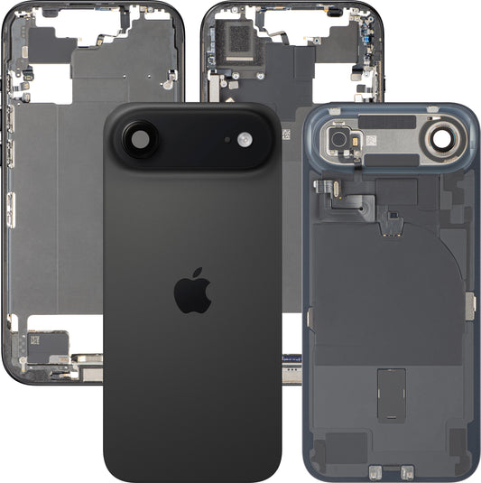 Batteridæksel Apple iPhone 17 Air, Med Midterkabinet, Komplet Dele, Sort (Space Black), Swap