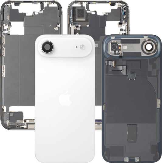 Batteridæksel Apple iPhone 17 Air, med midterkasse, komplette dele, hvid (Cloud White), Premium Swap