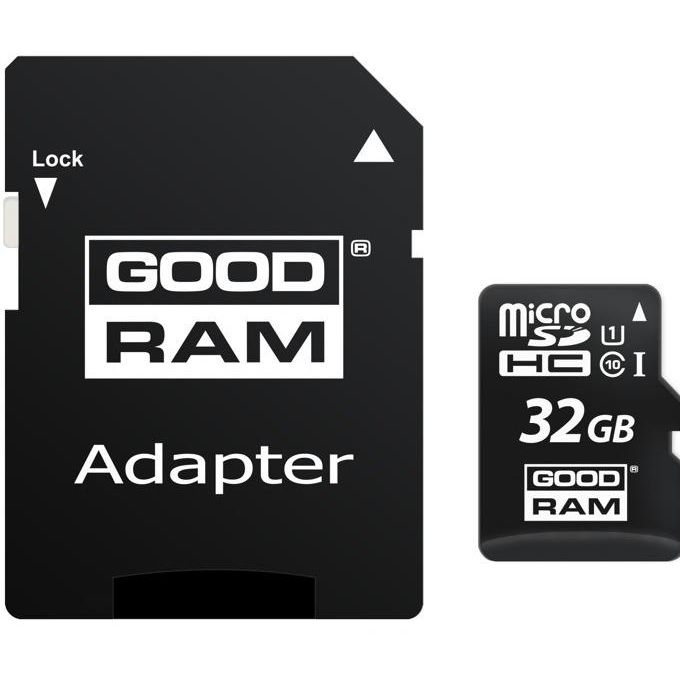 GoodRam microSDHC hukommelseskort, 32GB, Klasse 10 / UHS-1 U1, med adapter