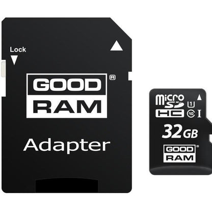 GoodRam microSDHC hukommelseskort, 32GB, Klasse 10 / UHS-1 U1, med adapter