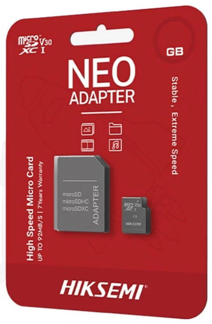 Hiksemi microSDHC hukommelseskort, 8Gb, Klasse 10, med adapter HS-TF-C1/8G/a