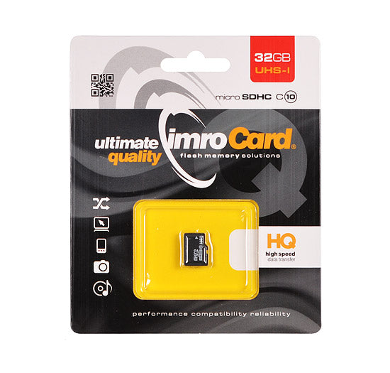 MicroSDHC hukommelseskort Imro, 32Gb, Klasse 10 / UHS-1 U1