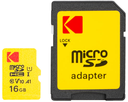 Kodak Extra Performance microSDHC hukommelseskort, 16Gb, Klasse 10 / UHS-1 U1, med adapter EKMSDM16GHC10J6