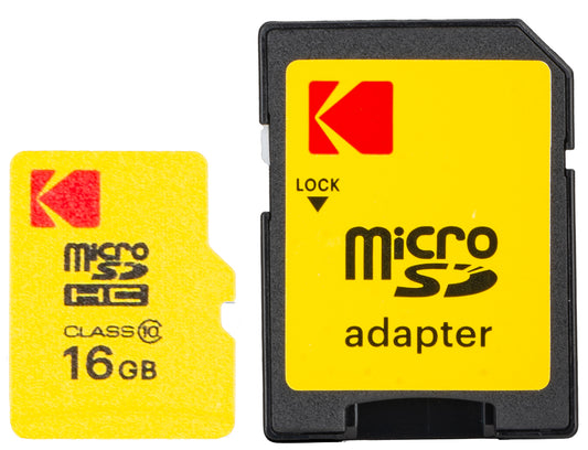 microSDHC hukommelseskort Kodak Extra Performance, 16Gb, Klasse 10, med adapter EKMSDM16GHC10CJ