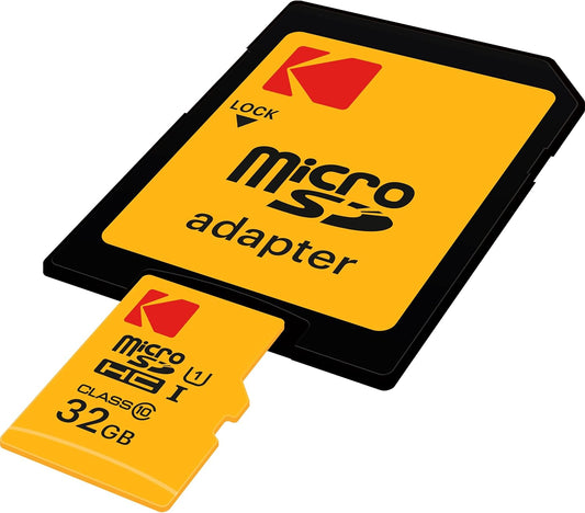 Kodak Premium Performance microSDHC hukommelseskort, 32Gb, Klasse 10 / UHS-1 U1, med adapter EKMSDM32GHC10K