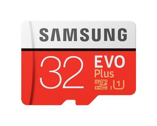 Samsung Evo Plus microSDHC hukommelseskort, 32Gb, Klasse 10 / UHS-1 U1, med adapter MB-MC32GA/APC