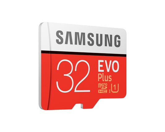 Samsung Evo Plus microSDHC hukommelseskort, 32Gb, Klasse 10 / UHS-1 U1, med adapter MB-MC32GA/APC