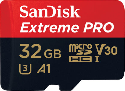 Hukommelseskort microSDHC SanDisk Extreme Pro, 32Gb, Klasse 10 / UHS-1 U3, Med Adapter SDSQXCG-032G-GN6MA