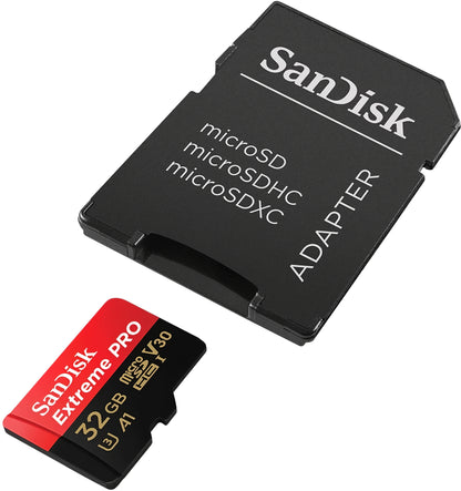Hukommelseskort microSDHC SanDisk Extreme Pro, 32Gb, Klasse 10 / UHS-1 U3, Med Adapter SDSQXCG-032G-GN6MA