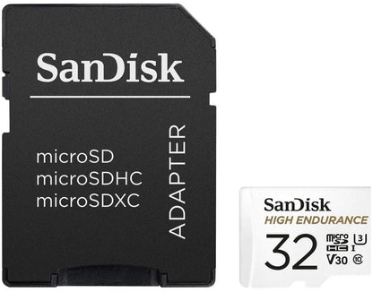 SanDisk High Endurance microSDHC hukommelseskort, 32Gb, Klasse 10 / UHS-1 U3, med adapter SDSQQNR-032G-GN6IA