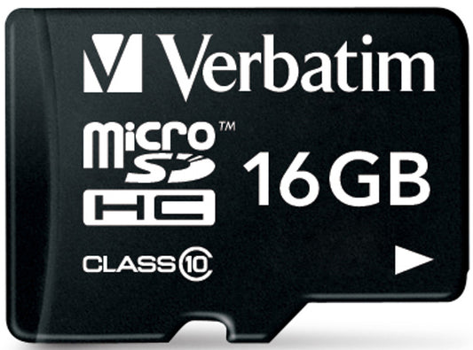 Verbatim microSDHC hukommelseskort, 16Gb, Klasse 10 / UHS-1 U1, med adapter 44082