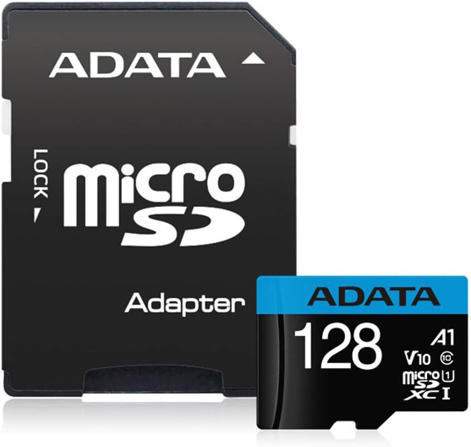 microSDXC hukommelseskort Adata Premier, 128Gb, Klasse 10 / UHS-1 U1, med adapter AUSDX128GUICL10A1-RA1