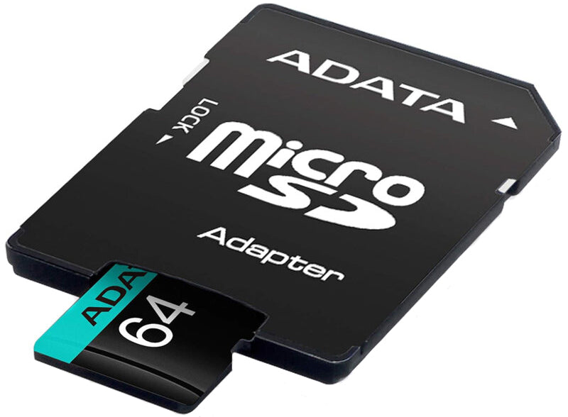 Adata Premier Pro microSDXC hukommelseskort, 64GB, Klasse 10 / UHS-1 U3, med adapter AUSDX64GUI3V30SA2-RA1