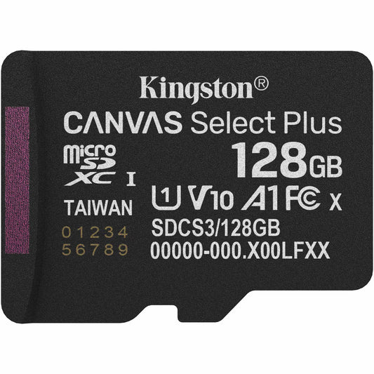 Kingston Canvas Select Plus Android A1 microSDXC hukommelseskort, 128Gb, Klasse 10 / UHS-1 U1 SDCS3/128GBSP