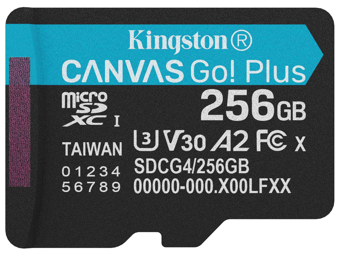 Kingston Canvas Go Plus Android A2 microSDXC hukommelseskort, 256Gb, Klasse 10 / UHS-1 U3 SDCG4/256GBSP
