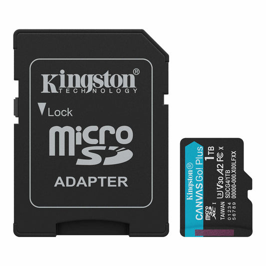 Kingston Canvas Go Plus Android A2 microSDXC hukommelseskort, 1TB, Klasse 10 / UHS-1 U3, med adapter ‎SDCG4/1TB