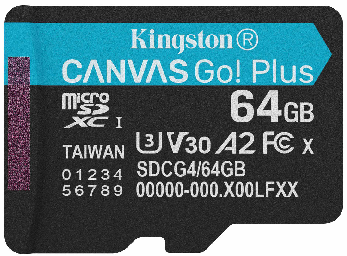 Kingston Canvas Go Plus Android A2 microSDXC hukommelseskort, 64Gb, Klasse 10 / UHS-1 U3 SDCG4/64GBSP