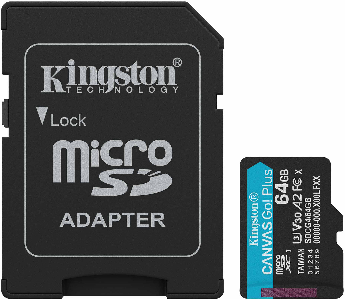 Kingston Canvas Go Plus Android A2 microSDXC hukommelseskort, 64GB, Klasse 10 / UHS-1 U3, med adapter SDCG4/64GB