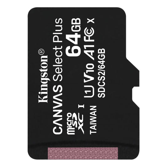 Kingston Canvas Select Plus, 64Gb, Klasse 10 / UHS-1 U1 SDCS2/64GBSP microSDXC-hukommelseskort