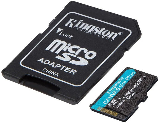 Kingston Canvas Go Plus microSDXC hukommelseskort Android A2, 128Gb, Klasse 10 / UHS-1 U3, med adapter SDCG4/128GB