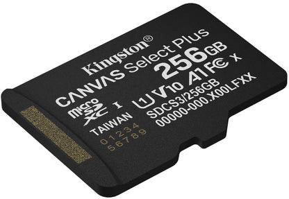Kingston Canvas Select Plus Android A1 microSDXC hukommelseskort, 256Gb, Klasse 10 / UHS-1 U1 SDCS3/256GBSP