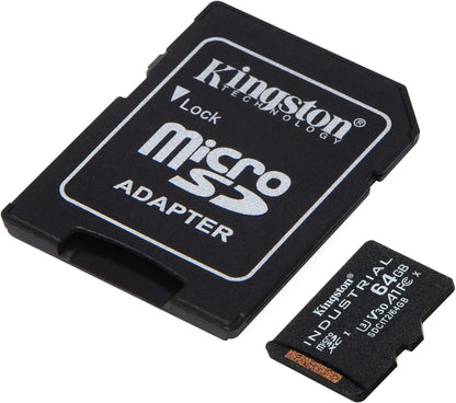 Kingston Industrial microSDXC Memory Card, 64Gb, Class 10 / UHS-1 U3, With Adapter SDCIT2/64GB