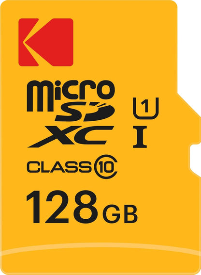 Hukommelseskort microSDXC Kodak Premium Performance, 128Gb, Klasse 10 / UHS-1 U1, Med Adapter EKMSDM128GXC10K