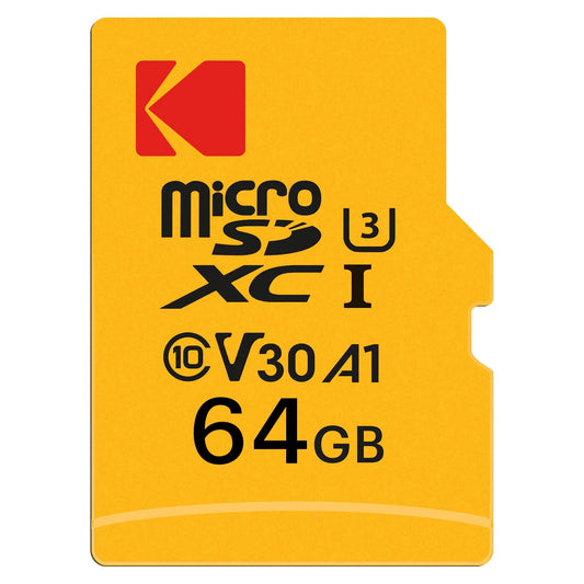 Kodak Ultra Performance microSDXC hukommelseskort, 64Gb, Klasse 10 / UHS-1 U3, med adapter EKMSDM64GXC10HPRK