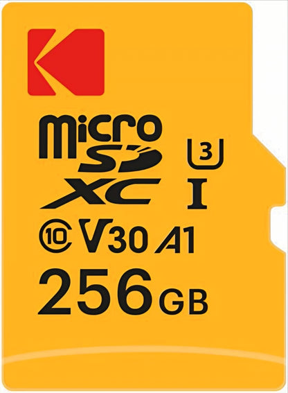Kodak microSDXC hukommelseskort, 256Gb, Klasse 10 / UHS-1 U3, med adapter EKMSDM256GXC10HPRK